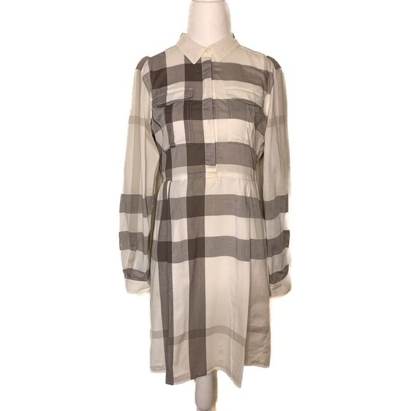 Burberry Dresses & Skirts - Burberry Brit Checkered Cotton Peggie Mini Pleated Dress Size 6 Long Sleeve